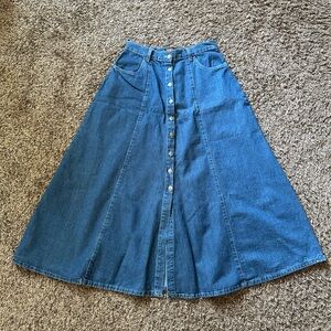 Vintage Faded Glory Denim Maxi Skirt